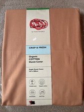 John Lewis Organic Cotton Duvet Cover. 200TC. Single. Terracotta. Free P&P