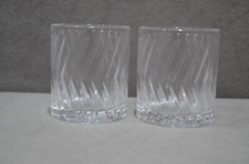 2x Monkey Shoulder Ribbed Swirl Rock Whisky Tumbler Glass Embossed Logo NEW