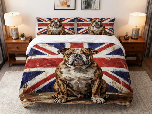 Printed dog duvet cover set - cover,
