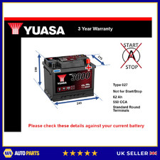 Car Battery YBX3027 Yuasa 027