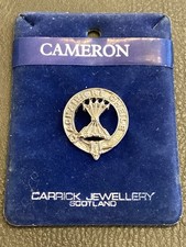 Carrick Cameron Clan Crest Badge In Pewter Scotland