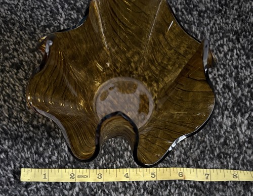 Amber art glass handkerchief