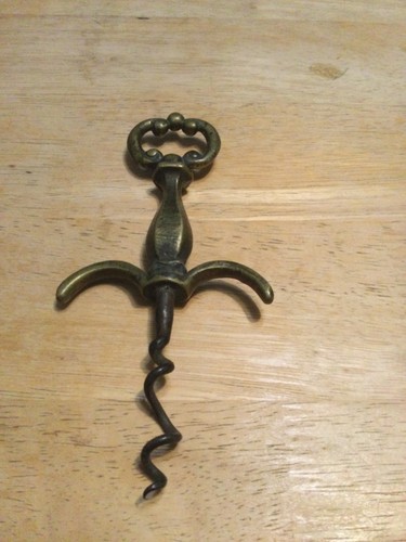 Vintage brass corkscrew - vintage, wine