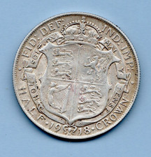 1918 HALFCROWN COIN. KING GEORGE V. STERLING SILVER.