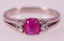 Art Deco Sugarloaf Ruby Ring