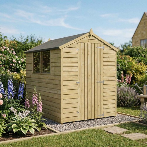 7x5 wooden garden shed overlap - wooden,