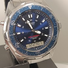 Vintage Casio AMW-320R 2701 Alarm  Chronograph Stainless St. Quartz Analog 44mm 