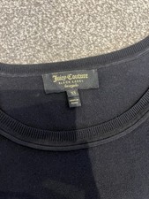 Juicy Couture Black XS Dress With White And Aqua Stripes