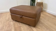 Sofology Downtown Leather Storage Footstool in Character Tan