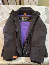 Superdry Windcheater Youth/Adult Size M Ladies Jacket,Black/purple Fleece Lining