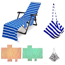 New 75*215cm Stripe Beach Lounge Chair Cover Garden Sun Bed Lounger Beach Towel