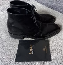 Loake Kempton 1880 Black Leather Chukka Boots UK Size 9, Lace-Up New