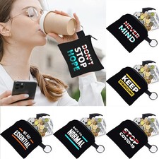 Canvas Letters Coin Card Pouch