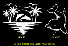 Dolphins Palm Trees Water Two