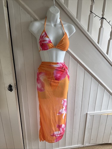 Orange floral tri - floral,