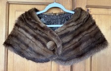 VTG Dark Brown Sable Fur Shawl