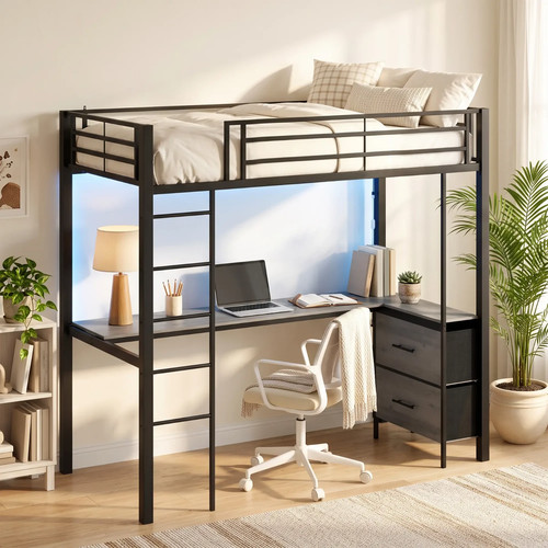 Metal bunk bed - metal, high