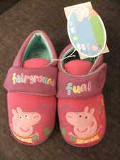 Pink multi slippers with Peppa Pig detail and hook and loop strap.size 10-11.