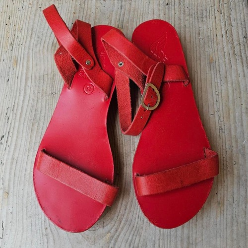 Ancient greek sandals red - sandals,