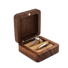 Wood Ring Box Jewelry Storage Portable Holder Wedding Engagement Organizer DIY