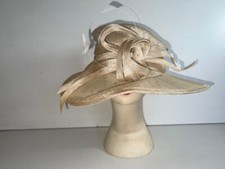 Women Flower Decor Beige Wide