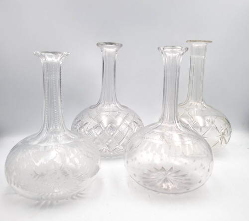 Vintage cut glass decanters - 4,