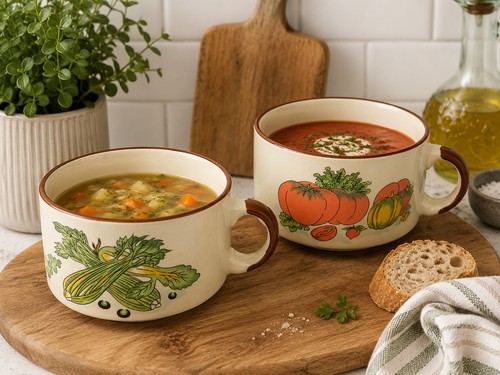 Vintage vegetable design soup - vintage,