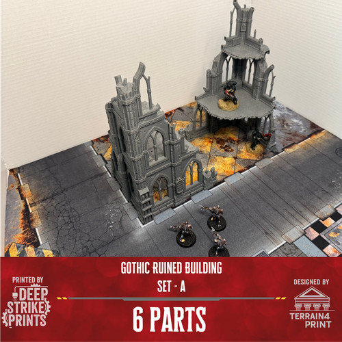 Gothic ruined tower x2 - tower,