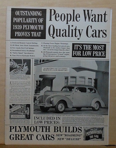 1939 magazine for plymouth - ad,