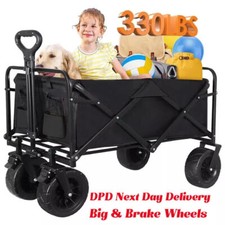 Large Wheel Folding Wagon Pull