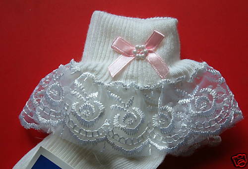 Girls white frilly - white, lace