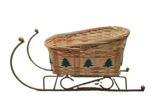 Christmas wicker sleigh decor - christmas,