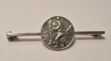 Vintage Silver Enamel St Christopher Bar brooch