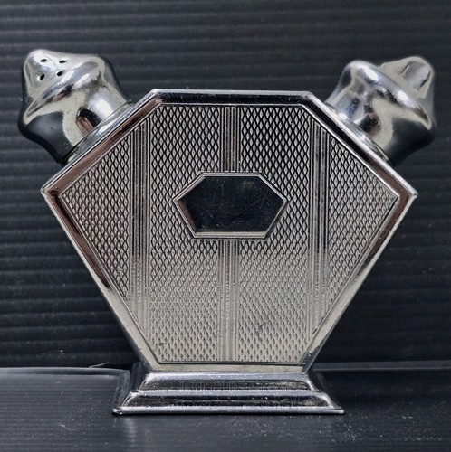 Rare art deco chrome condiment - rare,
