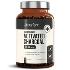 Activated Charcoal Capsules - 250 max-strength capsules - 2004mg per serving