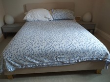 King size duvet cover set Blue Floral/stripe