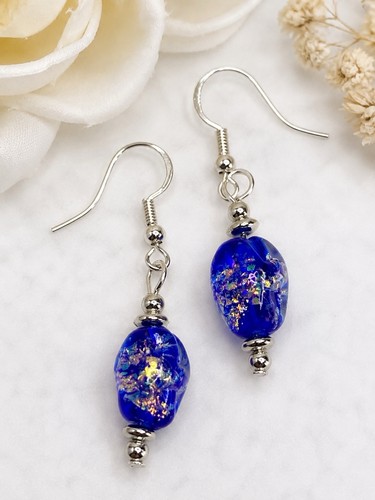 Tlp dichroic blue glass bead - blue,