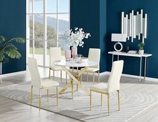 Novara White Gloss Gold Leg