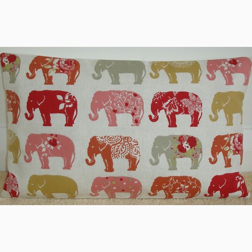 Elephant cushion cover red - elephant, 20"