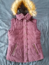 Fat Face Feather & Down Gilet size 10 Detachable Hood. Ladies Body Warmer