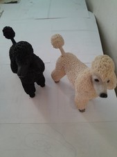 Poodle dogs statues by Leonardo one black one white large poodles VGC