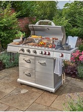 Uniflame Select 6 Burner BBQ and 1 Side Burner & Rotisserie Kit Gas Grill bbq 