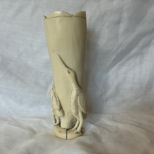 Carved horn figurine trinket - carved,