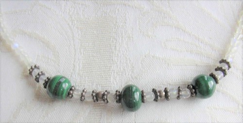 Malachite moonstone bead - &,