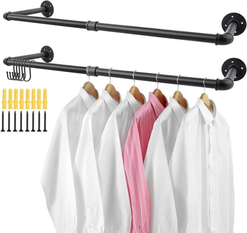 Wall mounted clothes rail 92cm - mounted,
