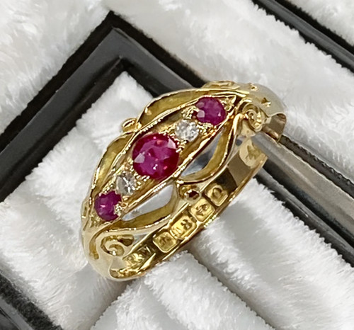 Antique victorian ruby diamond - ruby,