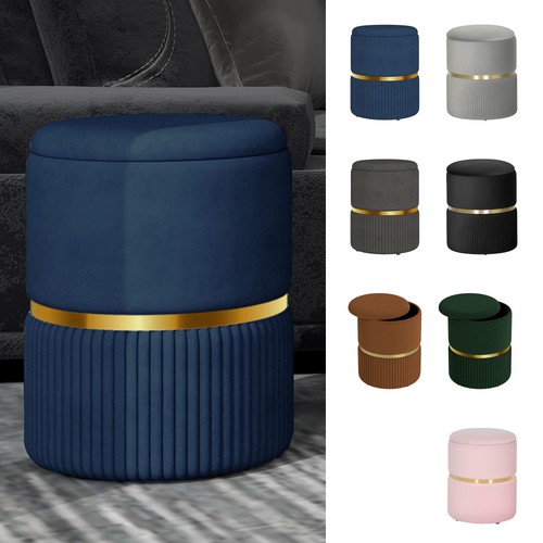 Round storage foot stool - storage,