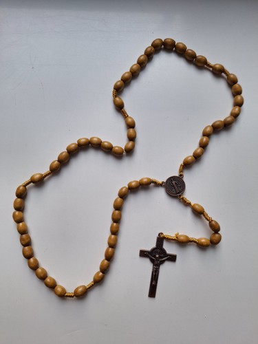 Wood rosary beads - , necklace