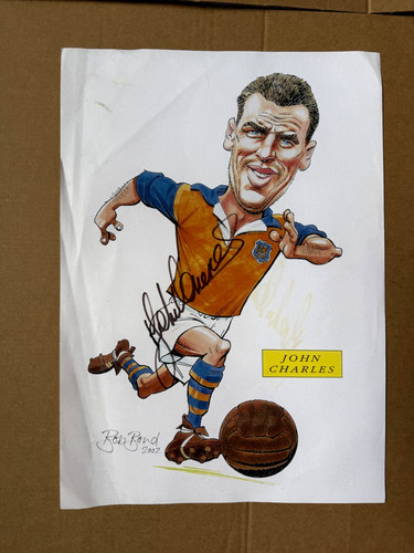 John charles signed caricature - charles,