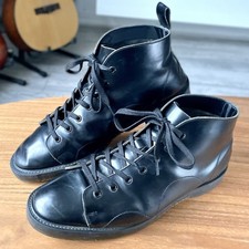 George Cox x Fred Perry Leather Monkey Boot Black Mens Size 9 UK Made In England